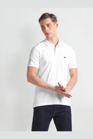 Arrow Brand Logo Polo Collar Short Sleeves Pockets Cotton Regular Fit Casual T-shirt