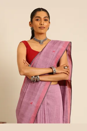 Taavi Handloom Woven Buti Cotton Jamdani Saree