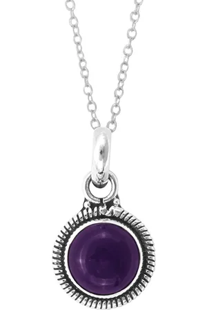 Exotic India Amethyst Stone Designer Sterling Silver Pendant