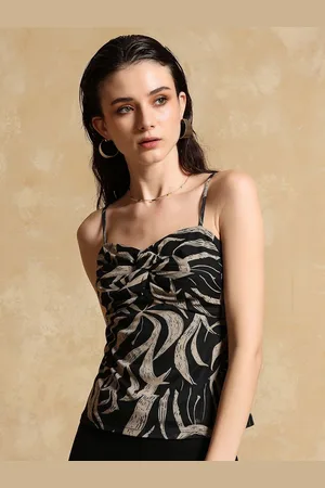 Kazo Print Sweetheart Neck Top
