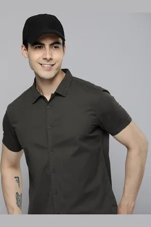 HERE&NOW Men Pure Cotton Slim Fit Cuban Collar Casual Shirt