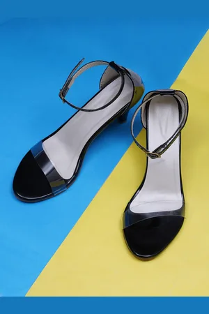 Misto Women Transparent & Black Solid Mid-Top Stiletto Heels