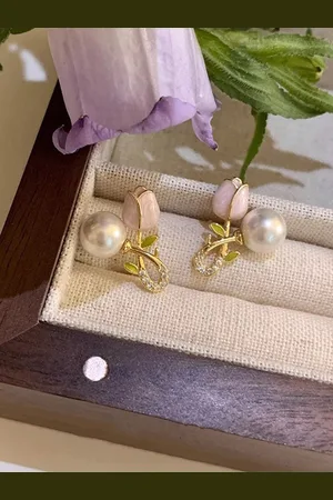 Krelin Gold Plated Floral Shaped Stud Earrings