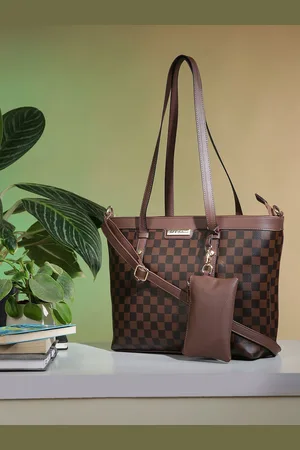Mast & Harbour Checked Structured Tote Bag