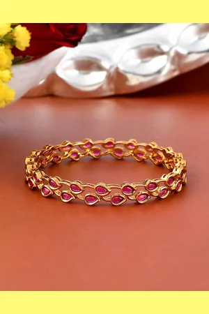 Voylla Gold-Plated & Stone-Studded Bangle