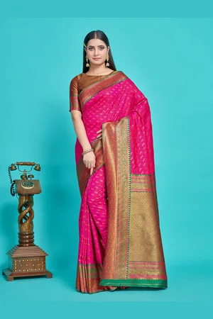 Mimosa Ethnic Motifs Woven Design Zari Kanjeevaram Saree