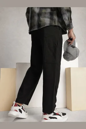 WROGN Men Oversized Pure Cotton Trousers