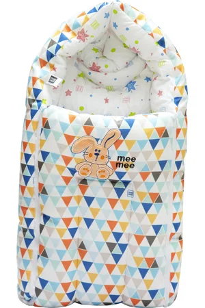 MeeMee Infants Kids Blue Printed Cotton Bedding Set