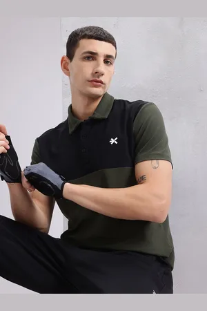 HRX Men Colourblocked Polo Collar T-shirt with Contrast Collar