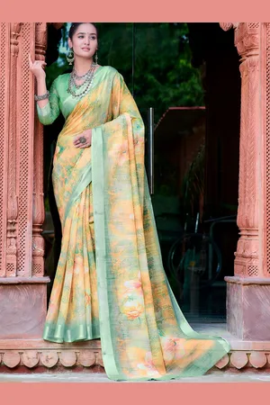 Moda Rapido Floral Designer Block Print Saree