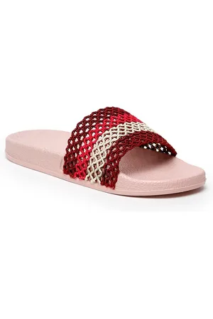 Misto Women Maroon & Pink Sliders