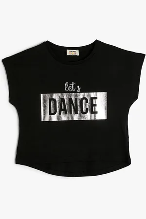 Koton Girls Typography Printed Extended Sleeves T-shirt