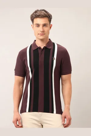 Ralph Lauren Men Brand Logo Striped Polo Collar Pockets Slim Fit T-shirt