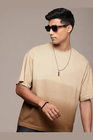 Roadster The Life Co. Tie and Dye Relaxed Fit Drop-Shoulder Sleeves Pure Cotton T-shirt