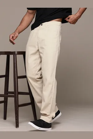 Roadster The Lifestyle Co. Men Pure Cotton Straight Fit Trousers