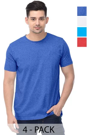 Color Capital Unisex Pack Of 4 Solid Round Neck Cotton T-shirts