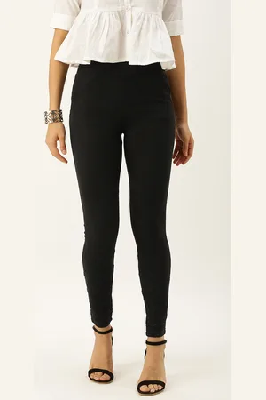 Soch Women Black Regular Fit Embroidered Trousers