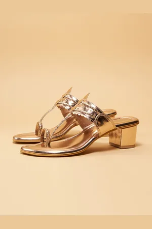 ERIDANI Embellished Ethnic Block Sandals