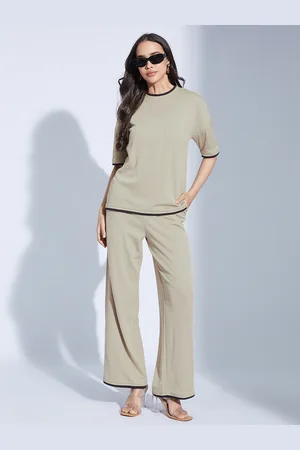 Moda Rapido Round Neck T-shirt With Trousers Co-Ords