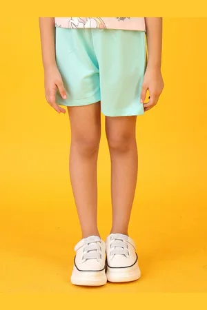 Anthrilo Regular Fit Aqua Summer Girls Shorts - Aqua