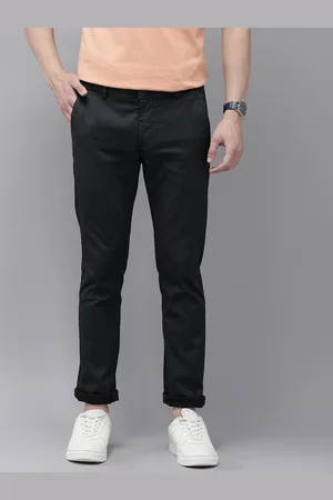 Arrow Men Textured Slim Fit Low-Rise Trousers