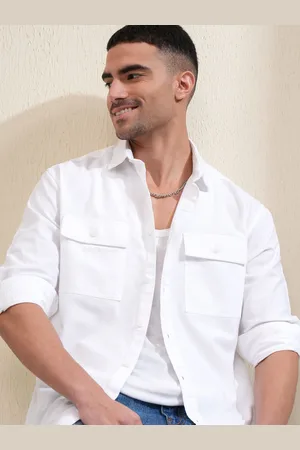 LocoMotive Premium Men Solid Utility Pocket Relaxed Fit Shirt