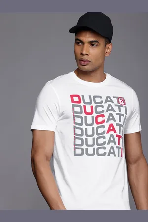 DUCATI Brand Logo Printed Pure Cotton T-shirt