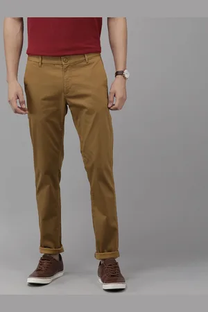 U.S. Polo Assn. U S Polo Assn Men Brown Micro Checked Slim Fit Corduroy Trousers
