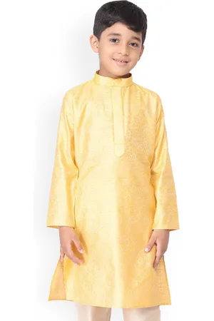 TABARD Boys Woven Design Mandarin Collar Straight Kurta
