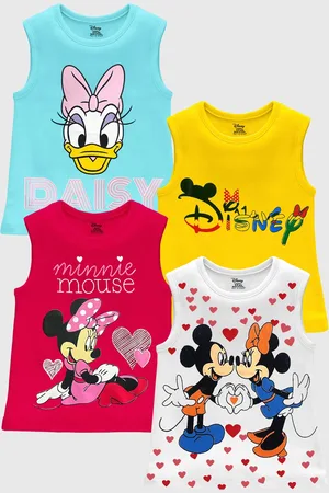 Miss and Chief Girls Pack Of 4 Minnie Mouse Graphic Printed Round Neck T-shirts