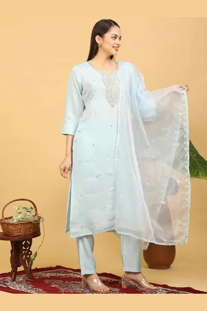 Goldstroms Women Ethnic Motifs Embroidered Regular Kurta with Trousers & With Dupatta