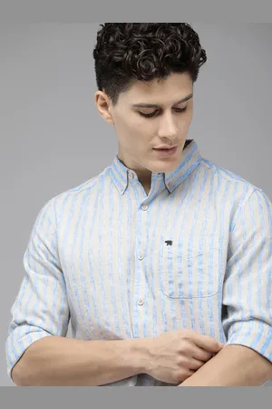 The Bear House Men Slim Fit Semi Sheer Striped Casual Shirt