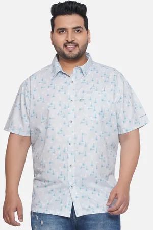 santoni Plus Size Classic Floral Opaque Printed Casual Shirt
