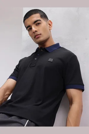 HRX Solid Polo Collar T-shirt with Contrast Collar