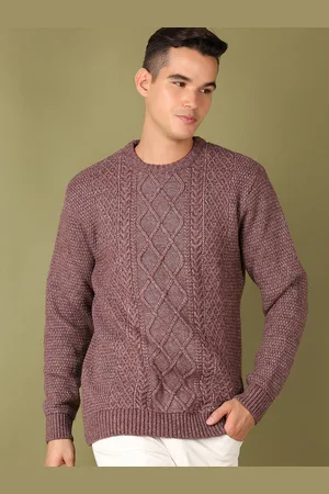 V-Mart Men Self Design Cotton Pullover