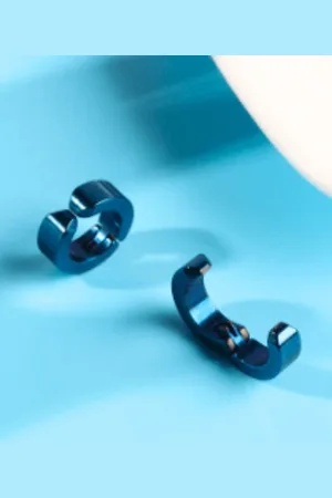 Roadster The Lifestyle Co Clip-on Press Stainless Steel Circular Hoop Earrings