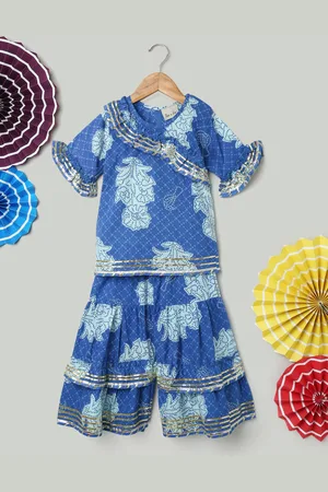 BownBee Girls Pure Cotton Kurti with Sharara