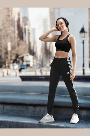 adidas Women Black Solid Regular Fit W 3S SJ C Joggers