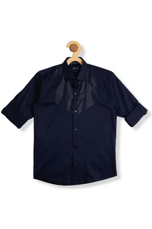 CAVIO Boys Comfort Embellished Satin Party Shirt