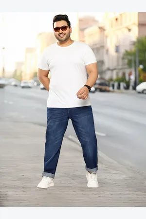 Sztori Men Plus Size Straight Fit Light Fade Stretchable Jeans