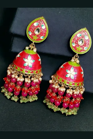 OOMPH Women Floral Jhumkas Earrings