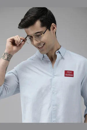 The Bear House Ardor Edition Men Blue Slim Fit Linen Cotton Casual Shirt