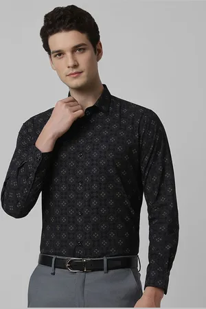 Peter England Men Spread Collar Ethnic Motifs Printed Cotton Slim Fit Formal Shirt