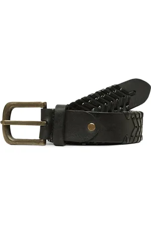 ART N VINTAGE Men Slim Textured Leather Casual Belt