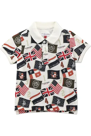Ralph Lauren Boys Conversational Printed Polo Collar Pure Cotton T-shirt