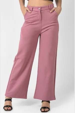 Chemistry Women Relaxed Straight Leg Flared High-Rise Trousers