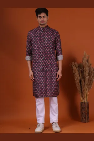 SHIWAM ETHNIX Ethnic Motifs Printed Regular Kurta With Pyjama & Jacket