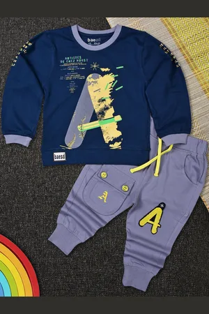 BAESD Boys Printed Pure Cotton Sweatshirt With Joggers