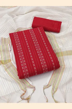 KIMISHA Striped Embroidered Unstitched Dress Material