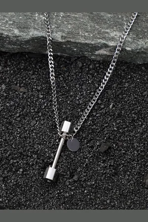 French Accent Men Silver-Plated Necklace